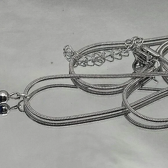 Stainless Steel Cobalt Blue Crystal Necklace and Earings Set - Picture 12 of 12